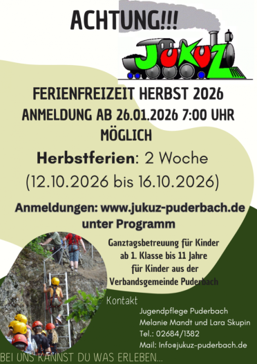 Flyer Ferienfreizeit Herbstferien 2026