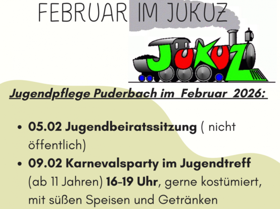 Flyer Jugendpflege Puderbach im Februar